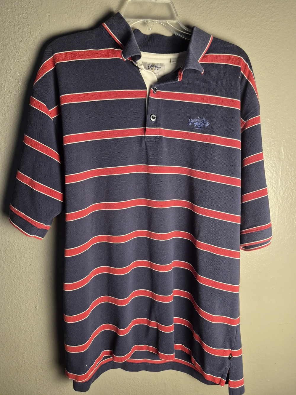 Callaway Navy Polo with Red Stripes